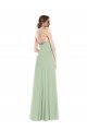 Soft Chiffon Criss Cross Back Long Scoop Neck A-Line Semi Formal Evening Dress / Bridesmaid Dress Armadale