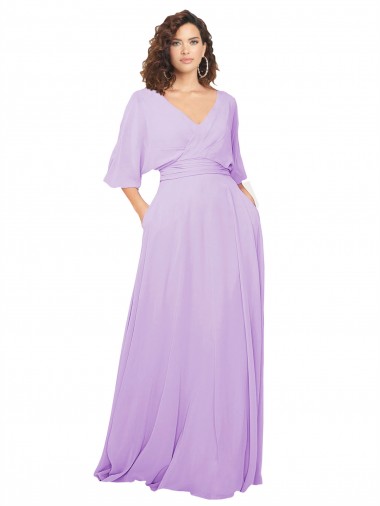 Lxue Chiffon Low Back Long V-Neck A-Line Bridesmaid Dress Armadale