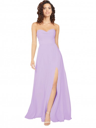 Chiffon Low Back Long Sweetheart Lilac A-Line Bridesmaid Dress / Evening Dress Armadale