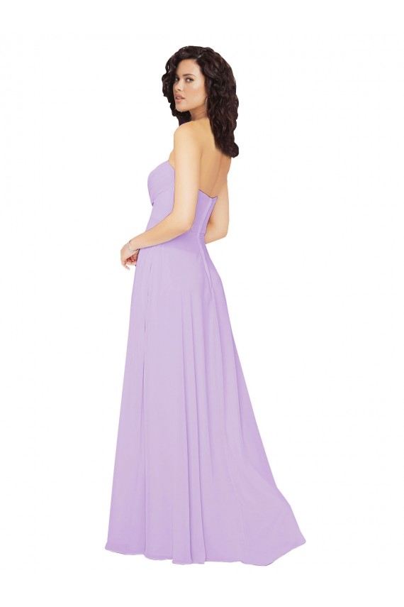 Chiffon Low Back Long Sweetheart Lilac A-Line Bridesmaid Dress / Evening Dress Armadale