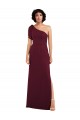 Soft Chiffon Long One Shoulder Burgundy A-Line Formal Evening Gown / Bridesmaid Dress Armadale