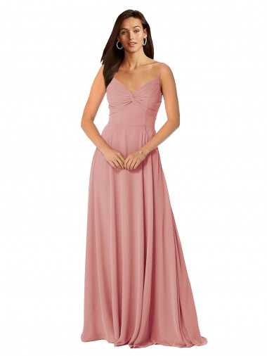 Lxue Chiffon V-Back Long V-Neck A-Line Bridesmaid Dress Armadale