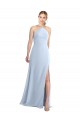 Chiffon Keyhole Back Long Halter Neck Light Sky Blue A-Line Bridesmaid Dress / Evening Dress Armadale