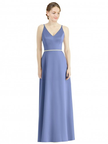 Satin Long Spaghetti Straps A-Line Bridesmaid Dress Armadale