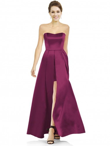 Satin Long Strapless A-Line Bridesmaid Dress Armadale