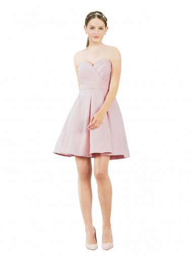 Satin Knee Length Sweetheart A-Line Evening Gown / Bridesmaid Dress Armadale