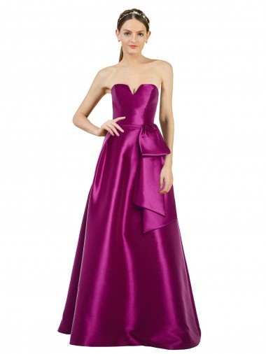 Satin Long V-Neck A-Line Prom Dress / Bridesmaid Dress Armadale