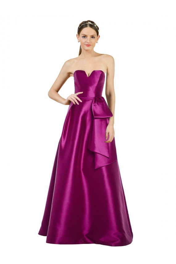 Satin Long V-Neck A-Line Prom Dress / Bridesmaid Dress Armadale