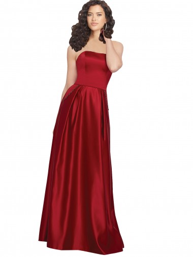 Satin Long Strapless A-Line Prom Dress / Bridesmaid Dress Armadale