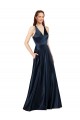 Satin Keyhole Back Long V-Neck A-Line Formal Evening Gown / Prom Dress / Bridesmaid Dress Armadale