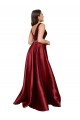 Satin V-Back Long V-Neck A-Line Formal Plus Size Evening Gown / Prom Dress / Bridesmaid Dress Armadale