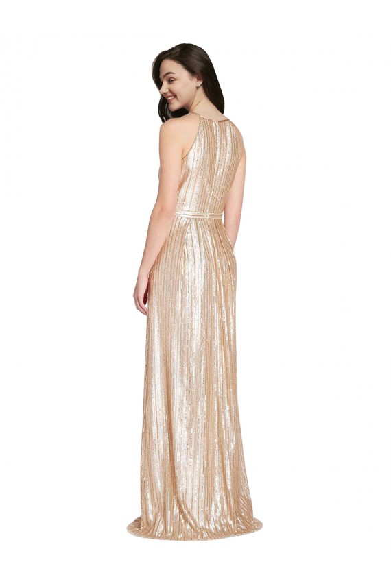 Sequin Long Halter Neck Sheath Formal Evening Gown / Prom Dress / Bridesmaid Dress Armadale