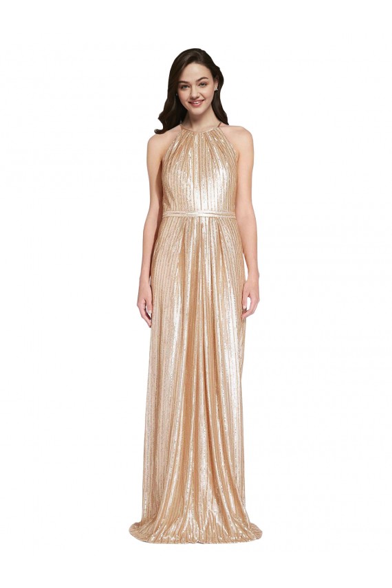 Sequin Long Halter Neck Sheath Formal Evening Gown / Prom Dress / Bridesmaid Dress Armadale