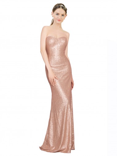 Sequin Low Back Long Sweetheart A-Line Formal Evening Gown / Prom Dress / Bridesmaid Dress Armadale