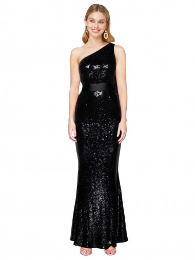 Sequin Long One Shoulder Mermaid Formal Evening Gown / Prom Dress / Bridesmaid Dress Armadale