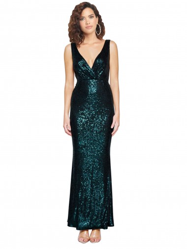 Sequin Long V-Neck Mermaid Bridesmaid Dress / Evening Dress Armadale