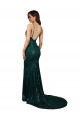 Sequin Low Back Long V-Neck Dark Green Mermaid Formal Evening Gown / Prom Dress / Bridesmaid Dress Armadale