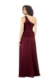 Silk like Satin Long One Shoulder Burgundy A-Line Formal Evening Gown / Prom Dress / Bridesmaid Dress Armadale