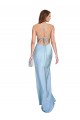 Silk like Satin Criss Cross Open Back Long Cowl Neck Light Sky Blue Sheath Formal Evening Gown / Prom Dress / Bridesmaid Dress Armadale