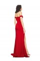 Silk like Satin Long Off the Shoulder Red A-Line Formal Evening Gown / Prom Dress / Bridesmaid Dress Armadale