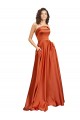 Silk like Satin Low Back Sweep Train Round Neck A-Line Formal Evening Gown / Prom Dress / Bridesmaid Dress Armadale