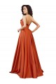 Silk like Satin Low Back Sweep Train Round Neck A-Line Formal Evening Gown / Prom Dress / Bridesmaid Dress Armadale