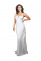 Silk like Satin Criss Cross Open Back Sweep Train Cowl Neck Sheath Beach Wedding Dresses Armadale