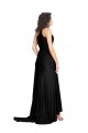 Silk like Satin Long One Shoulder Black A-Line Black Tie Evening Gown / Prom Dress / Bridesmaid Dress Armadale