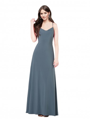 Spandex Low Back Long V-Neck A-Line Prom Dress / Bridesmaid Dress Armadale