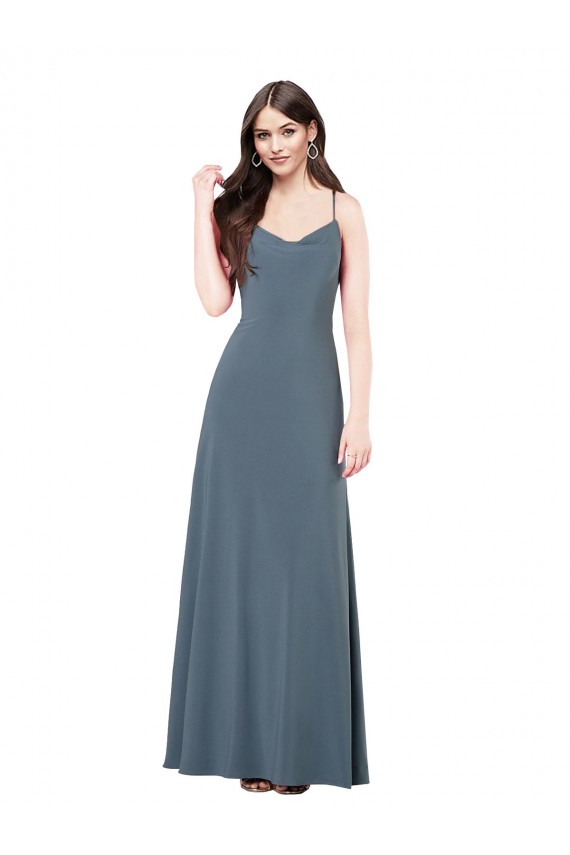 Spandex Low Back Long V-Neck A-Line Prom Dress / Bridesmaid Dress Armadale