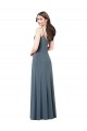 Spandex Low Back Long V-Neck A-Line Prom Dress / Bridesmaid Dress Armadale