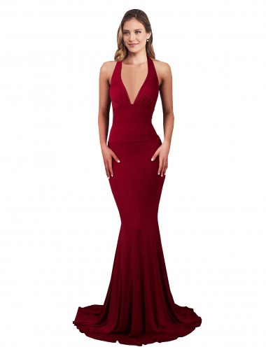 Spandex Open Back Long Halter Neck Mermaid Formal Evening Gown / Prom Dress / Bridesmaid Dress Armadale