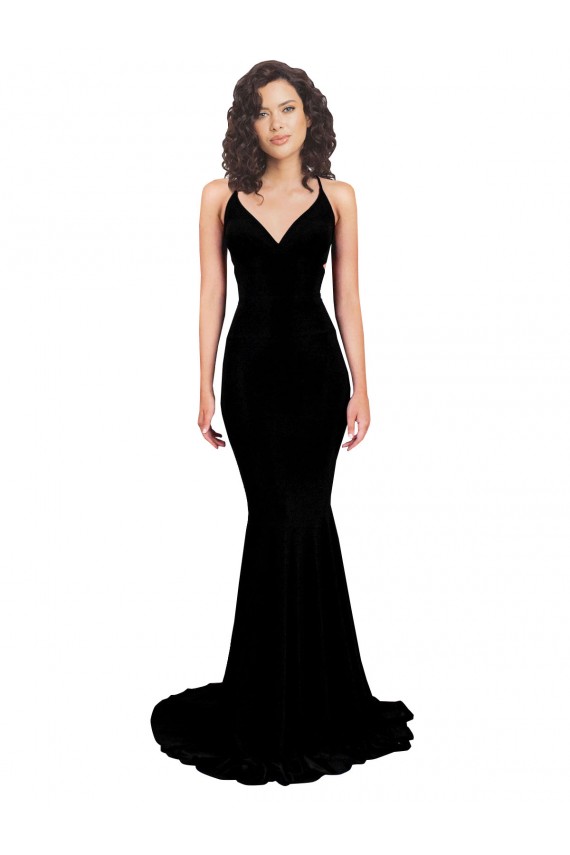 Spandex Open Back Long V-Neck Mermaid Formal Evening Gown / Prom Dress / Bridesmaid Dress Armadale