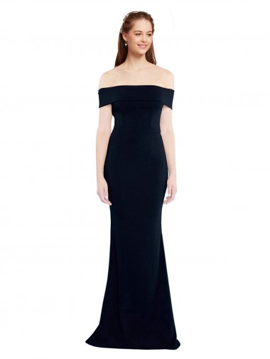 Stretch Crepe Keyhole Back Long Off the Shoulder Mermaid Formal Dress / Bridesmaid Dress Armadale