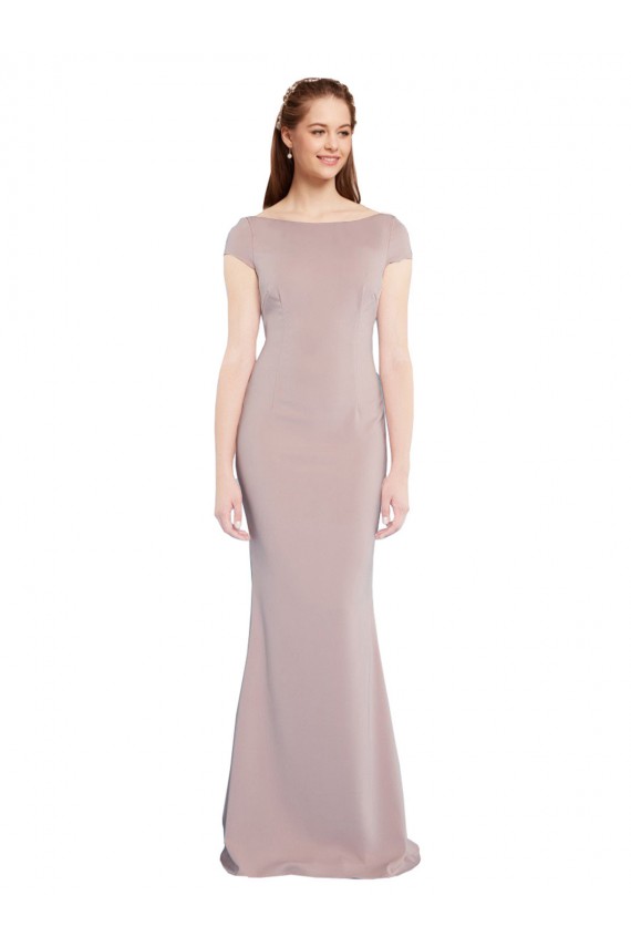 Stretch Crepe Tie Back Long Boat Neck Mermaid Formal Evening Gown / Prom Dress / Bridesmaid Dress Armadale
