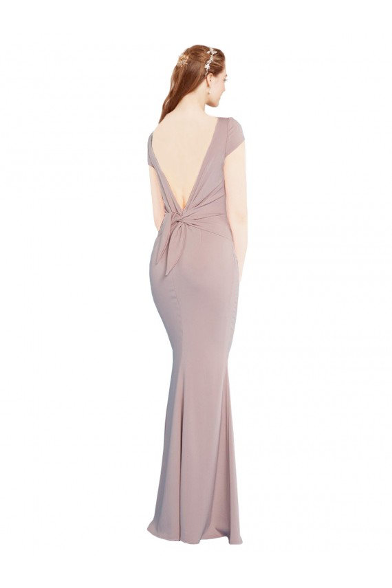 Stretch Crepe Tie Back Long Boat Neck Mermaid Formal Evening Gown / Prom Dress / Bridesmaid Dress Armadale