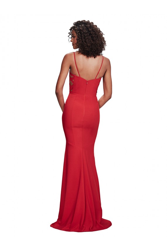 Stretch Crepe Long Spaghetti Straps Mermaid Bridesmaid Dress / Evening Dress Armadale