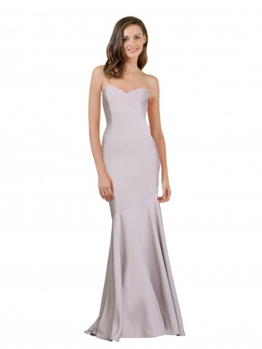 Stretch Crepe Long Strapless Arctic Lilac Mermaid Prom Dress / Bridesmaid Dress Armadale