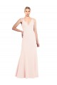Stretch Crepe V-Back Long V-Neck Pink A-Line Formal Evening Gown / Prom Dress / Bridesmaid Dress Armadale