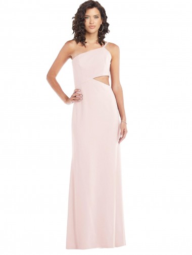 Stretch Crepe Long One Shoulder Pink Trumpet Formal Evening Gown / Prom Dress / Bridesmaid Dress Armadale