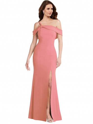 Stretch Crepe Low Back Long One Shoulder Trumpet Semi Formal Evening Dress / Prom Dress / Bridesmaid Dress Armadale