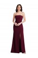 Stretch Crepe Long Strapless Burgundy Gold Trumpet Semi Formal Evening Dress / Prom Dress / Bridesmaid Dress Armadale