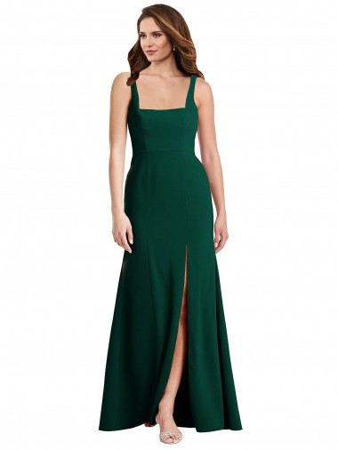 Stretch Crepe Long Square Neck Trumpet Semi Formal Evening Dress / Prom Dress / Bridesmaid Dress Armadale