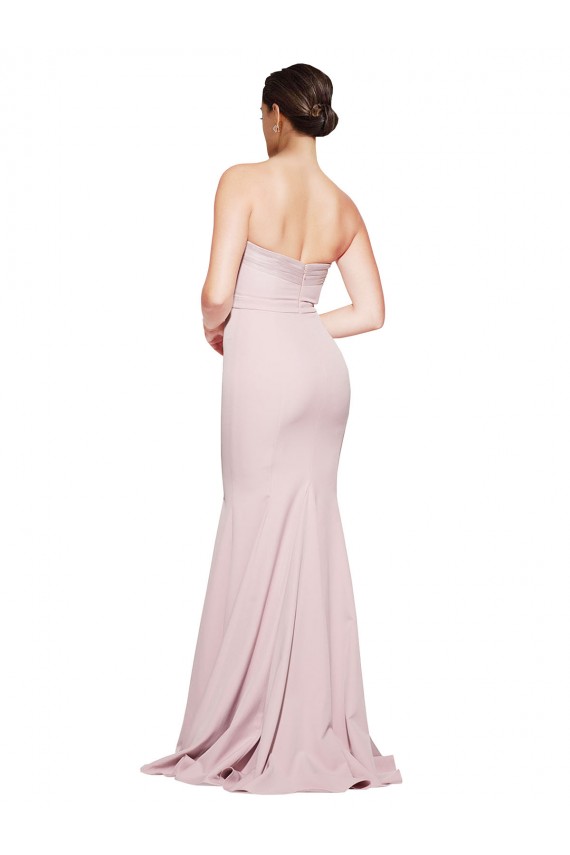 Stretch Crepe Low Back Sweep Train Strapless Sheath Formal Evening Gown / Prom Dress / Bridesmaid Dress Armadale