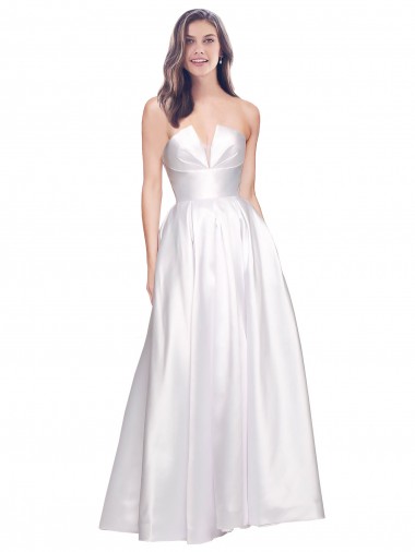 Stretch Satin Low Back Long Strapless A-Line Formal Evening Gown / Prom Dress / Bridesmaid Dress Armadale