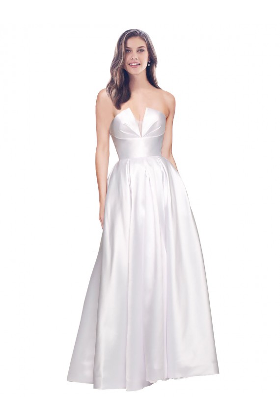 Stretch Satin Low Back Long Strapless A-Line Formal Evening Gown / Prom Dress / Bridesmaid Dress Armadale