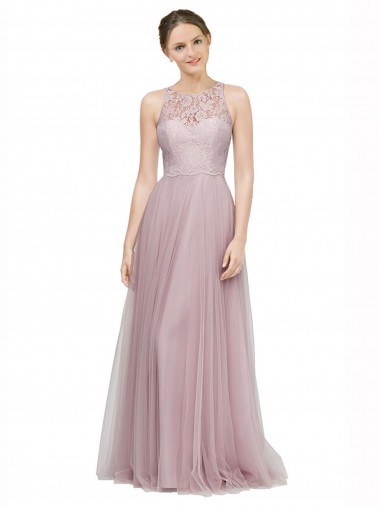 Tulle & Lace Long Sweetheart Light Lilac A-Line Bridesmaid Dress Armadale