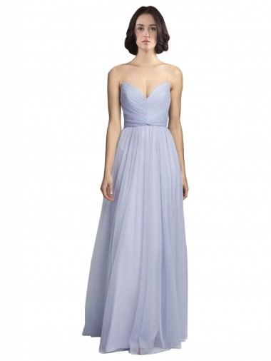 Tulle Long Spaghetti Straps Lilac A-Line Bridesmaid Dress Armadale