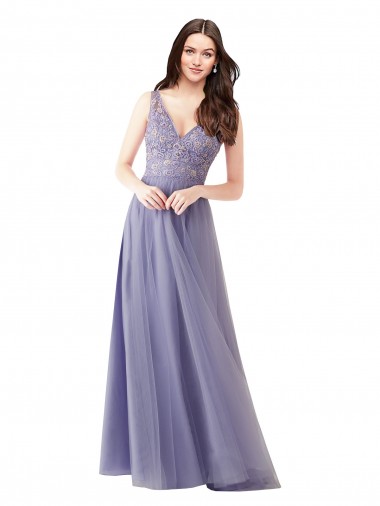 Tulle & Lace V-Back Long Sweetheart A-Line Formal Dress / Bridesmaid Dress Armadale