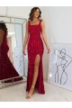 Velvet Sequin Long Square Neck Sheath Prom Dress Armadale